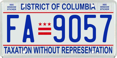 DC license plate FA9057