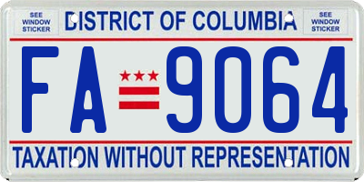 DC license plate FA9064