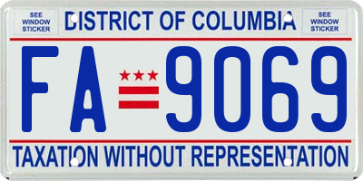 DC license plate FA9069