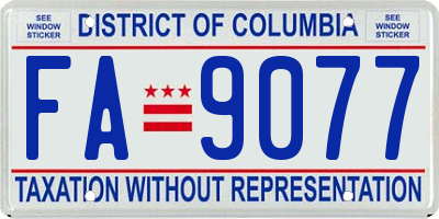 DC license plate FA9077