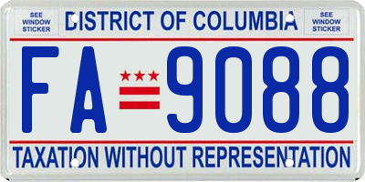 DC license plate FA9088