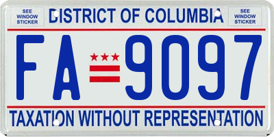 DC license plate FA9097