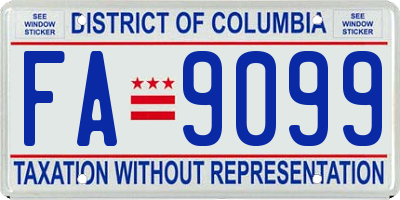 DC license plate FA9099