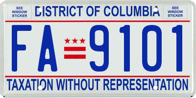 DC license plate FA9101