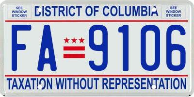 DC license plate FA9106