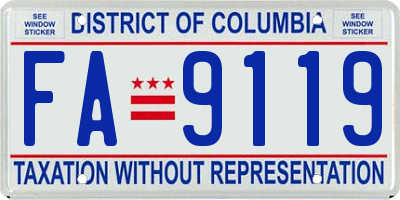 DC license plate FA9119