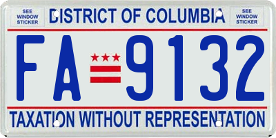 DC license plate FA9132