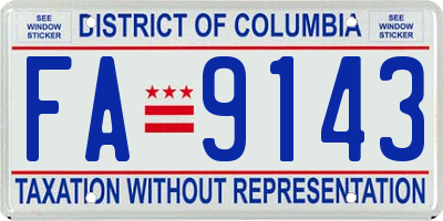 DC license plate FA9143