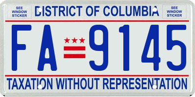 DC license plate FA9145