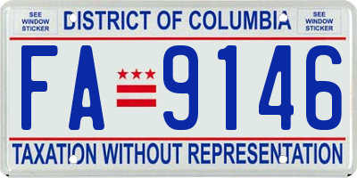 DC license plate FA9146