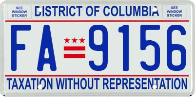 DC license plate FA9156