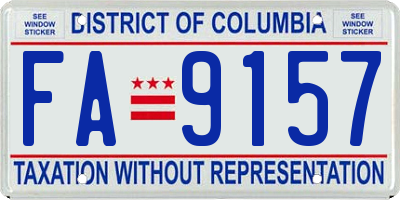 DC license plate FA9157