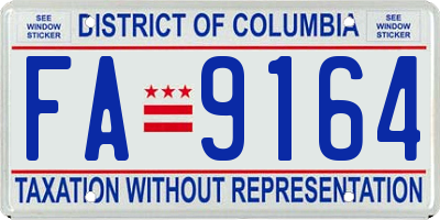 DC license plate FA9164