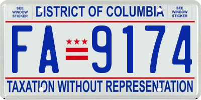 DC license plate FA9174