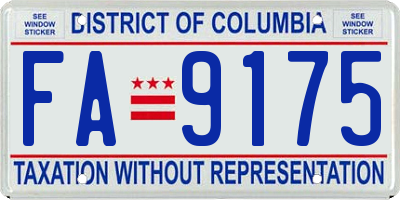 DC license plate FA9175