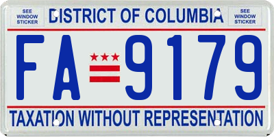 DC license plate FA9179