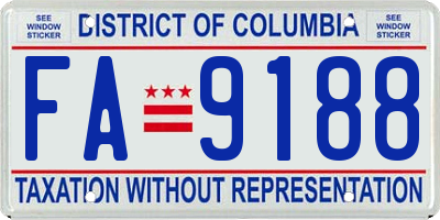 DC license plate FA9188