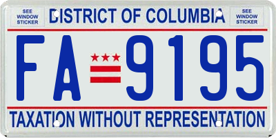 DC license plate FA9195