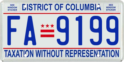 DC license plate FA9199