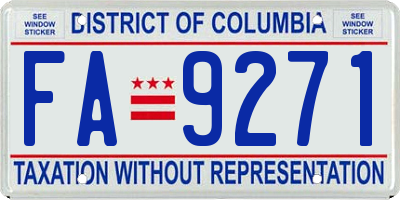 DC license plate FA9271