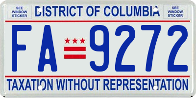 DC license plate FA9272