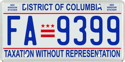 DC license plate FA9399