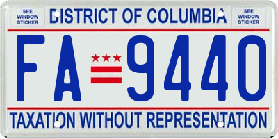 DC license plate FA9440