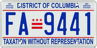 DC license plate FA9441