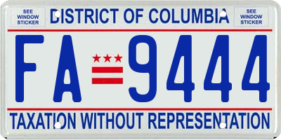 DC license plate FA9444