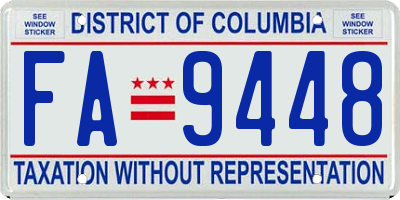 DC license plate FA9448