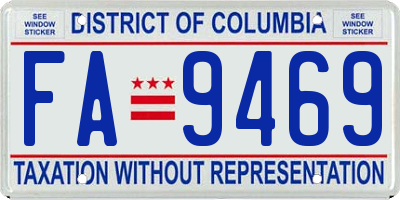 DC license plate FA9469