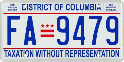 DC license plate FA9479