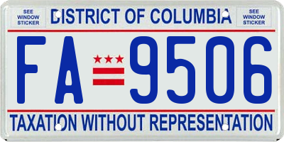 DC license plate FA9506