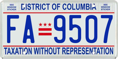 DC license plate FA9507