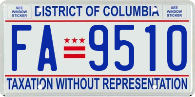 DC license plate FA9510