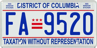 DC license plate FA9520