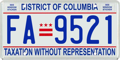 DC license plate FA9521