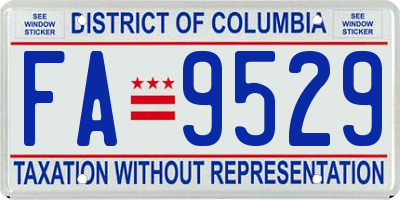 DC license plate FA9529