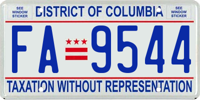 DC license plate FA9544