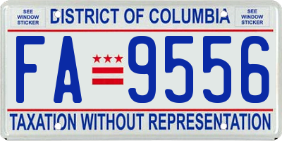 DC license plate FA9556