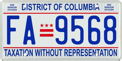 DC license plate FA9568