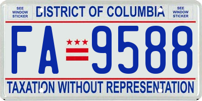 DC license plate FA9588