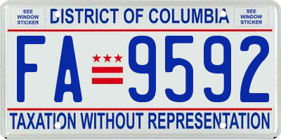 DC license plate FA9592