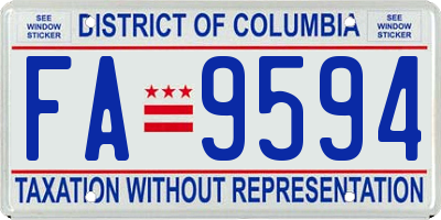 DC license plate FA9594