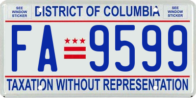 DC license plate FA9599