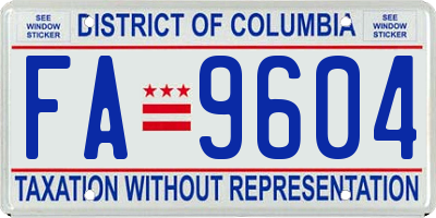 DC license plate FA9604