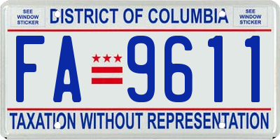 DC license plate FA9611