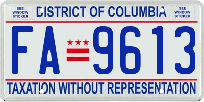 DC license plate FA9613