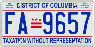 DC license plate FA9657