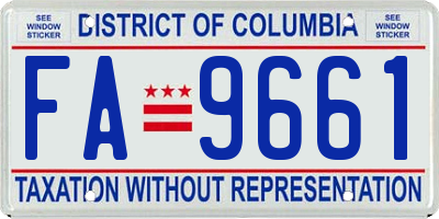 DC license plate FA9661